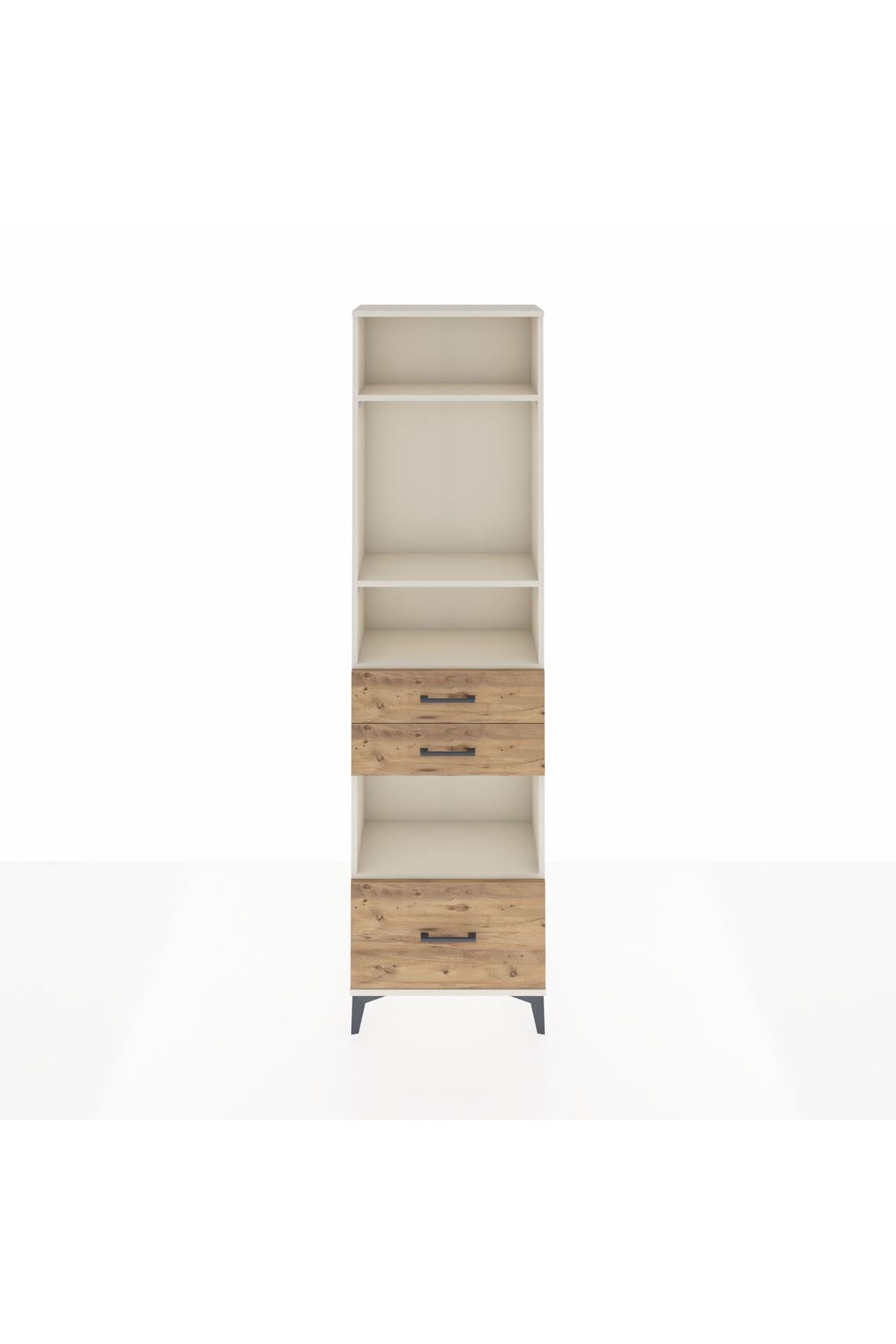 Arges Dolap 4 Raflı 3 Çekmeceli 60x30x221 Aytaşı-Çam