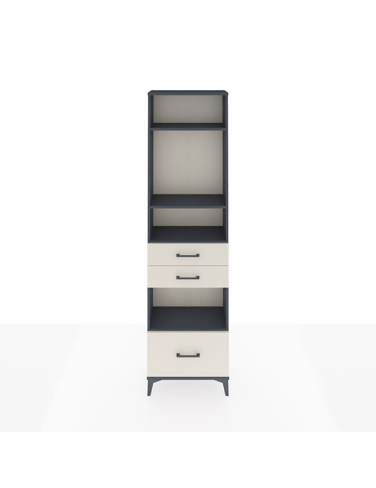 Arges Dolap 4 Raflı 3 Çekmeceli 60x30x221 Antrasit-Aytaşı