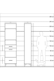 Arges Dolap 4 Raflı 3 Çekmeceli 60x30x221 Aytaşı-Çam