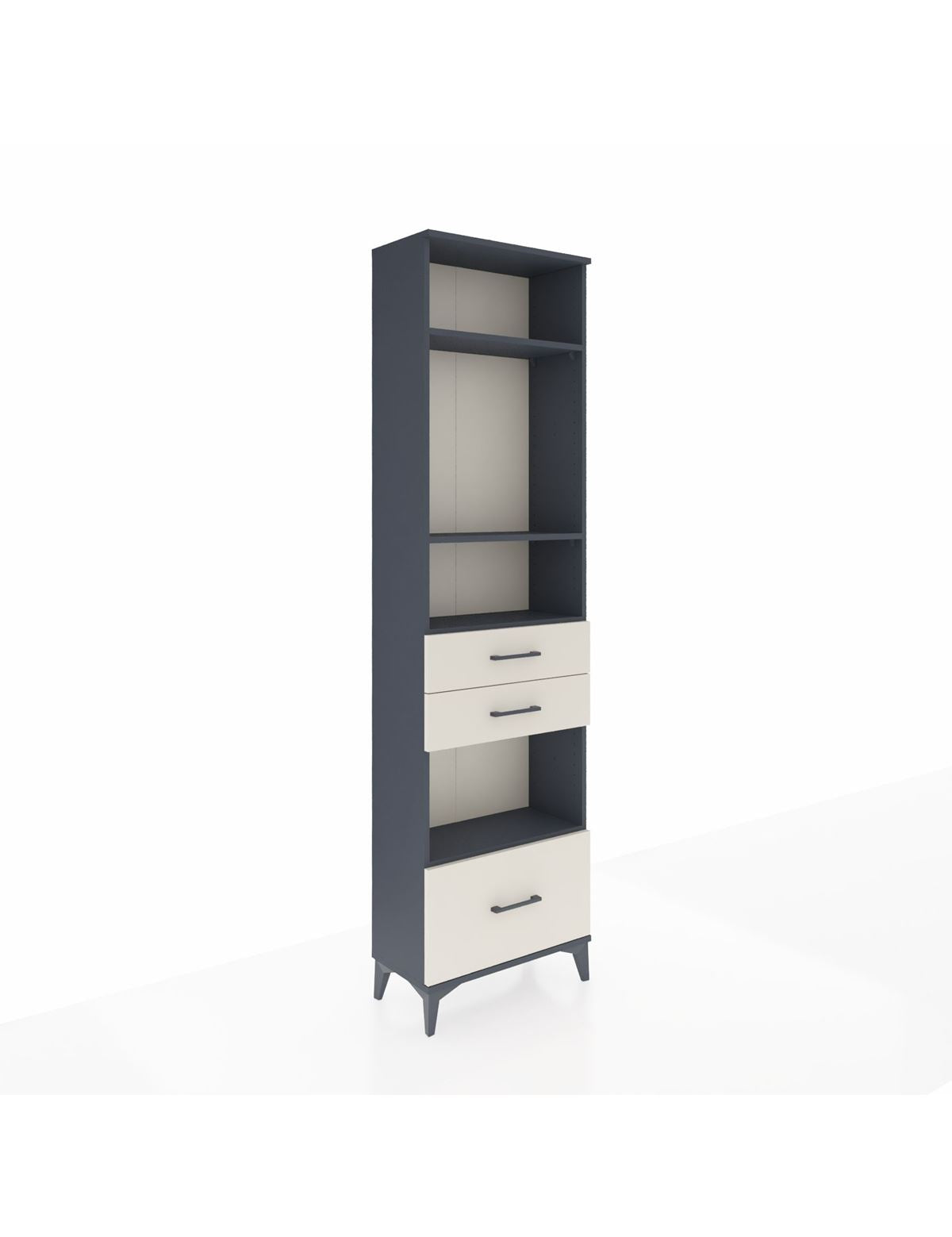 Arges Dolap 4 Raflı 3 Çekmeceli 60x30x221 Antrasit-Aytaşı