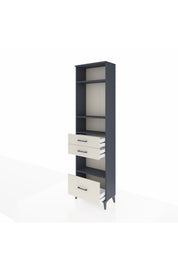 Arges Dolap 4 Raflı 3 Çekmeceli 60x30x221 Antrasit-Aytaşı