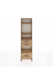 Arges Dolap 4 Raflı 3 Çekmeceli 60x30x221 Çam-Çam