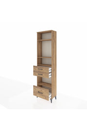 Arges Dolap 4 Raflı 3 Çekmeceli 60x30x221 Çam-Çam