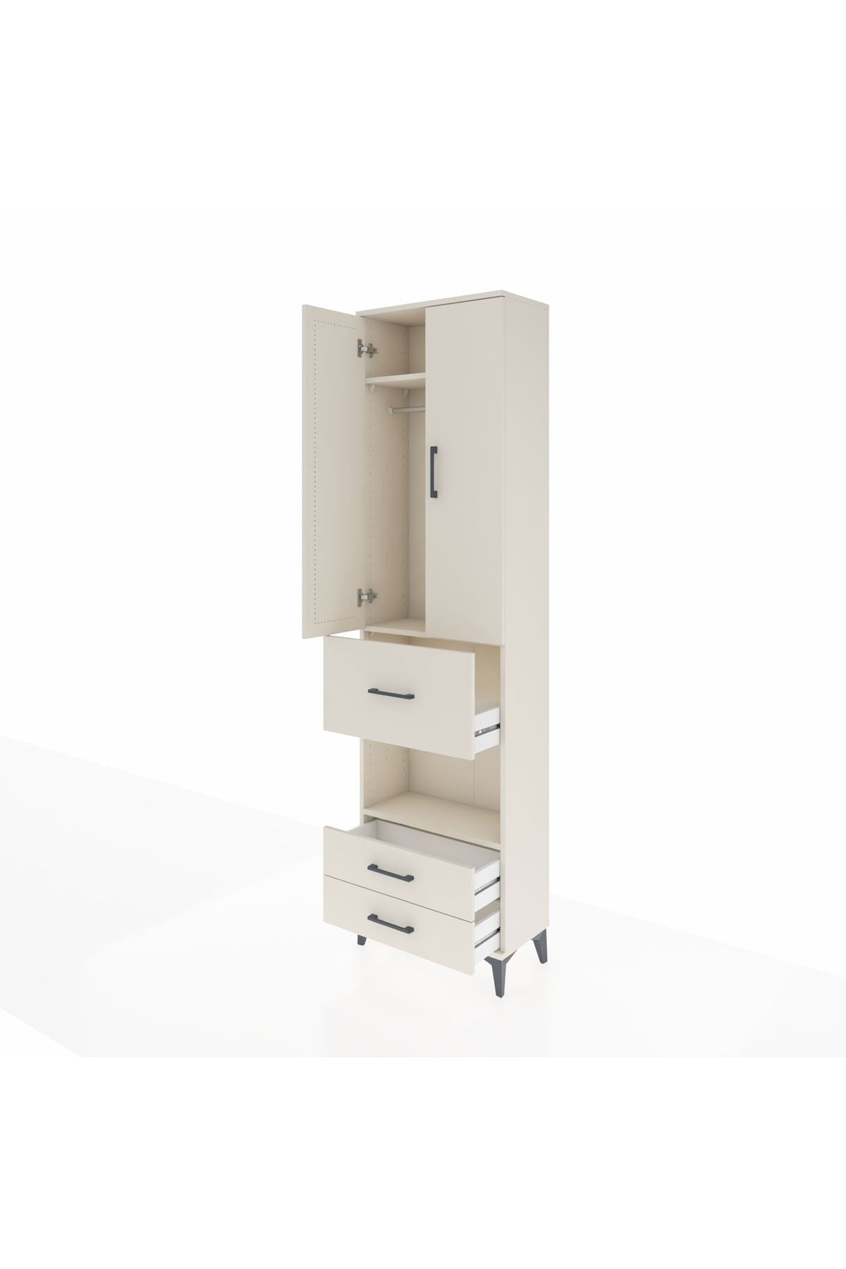 Arges Dolap 3 Raflı 3 Çekmeceli Tek Askılı 60x30x221 Aytaşı-Aytaşı