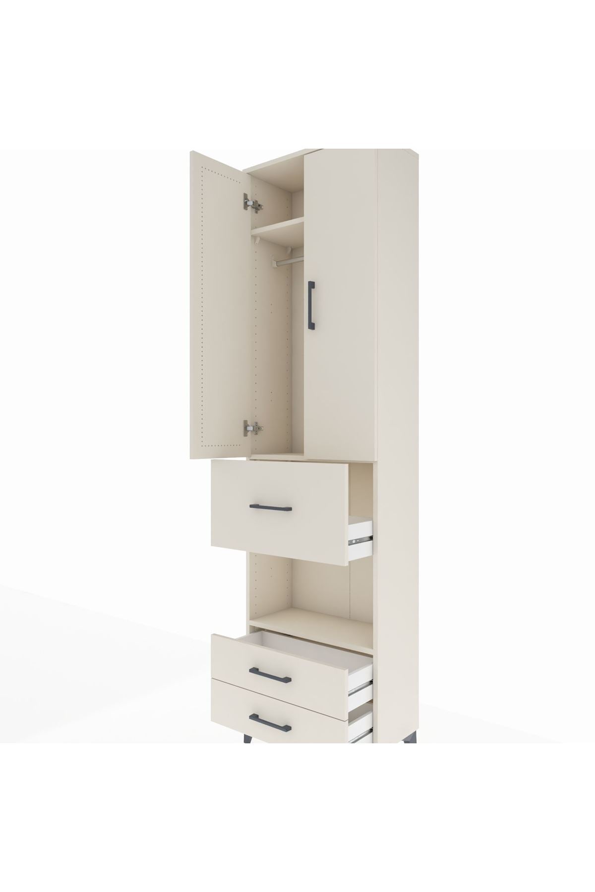 Arges Dolap 3 Raflı 3 Çekmeceli Tek Askılı 60x30x221 Aytaşı-Aytaşı