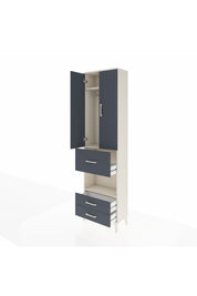 Arges Dolap 3 Raflı 3 Çekmeceli Tek Askılı 60x30x221 Aytaşı-Antrasit