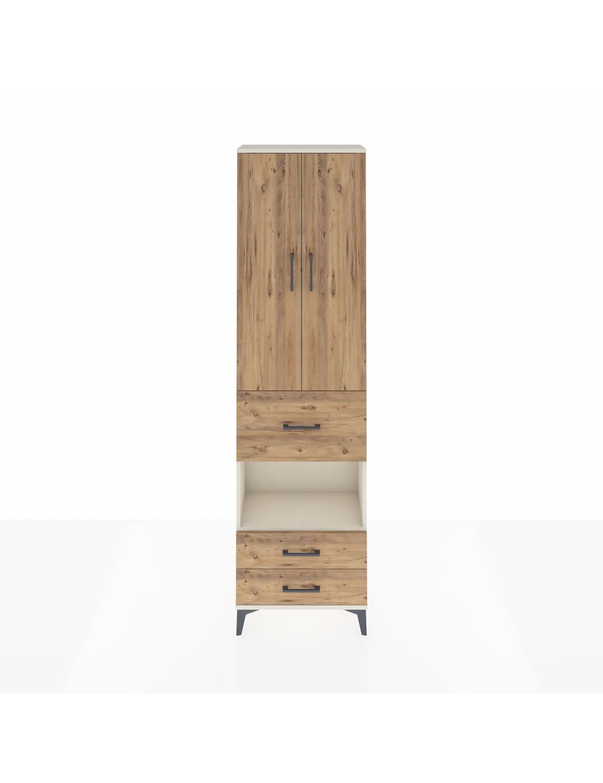 Arges Dolap 3 Raflı 3 Çekmeceli Tek Askılı 60x30x221 Aytaşı-Çam