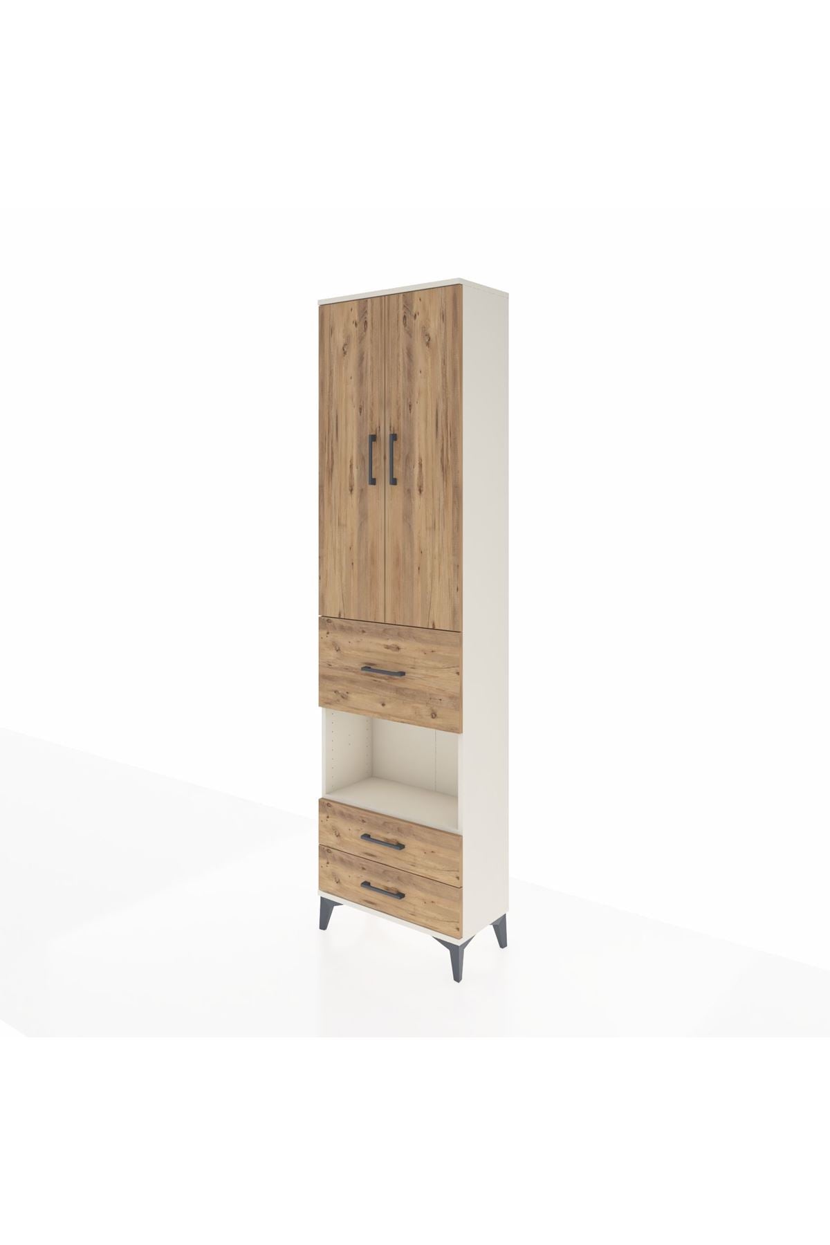 Arges Dolap 3 Raflı 3 Çekmeceli Tek Askılı 60x30x221 Aytaşı-Çam