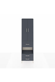 Arges Dolap 3 Raflı 3 Çekmeceli Tek Askılı 60x30x221 Antrasit-Antrasit