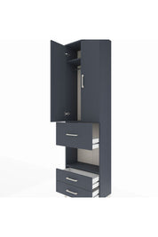 Arges Dolap 3 Raflı 3 Çekmeceli Tek Askılı 60x30x221 Antrasit-Antrasit