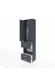 Arges Dolap 3 Raflı 3 Çekmeceli Tek Askılı 60x30x221 Antrasit-Antrasit