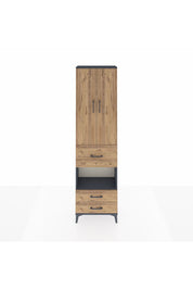 Arges Dolap 3 Raflı 3 Çekmeceli Tek Askılı 60x30x221 Antrasit-Çam