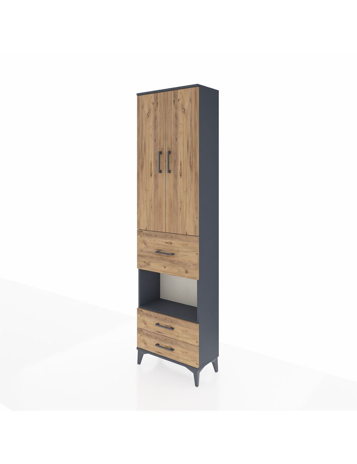 Arges Dolap 3 Raflı 3 Çekmeceli Tek Askılı 60x30x221 - S29M166V6A