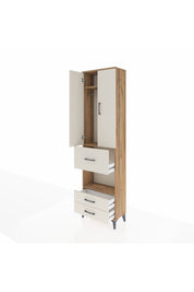Arges Dolap 3 Raflı 3 Çekmeceli Tek Askılı 60x30x221 Çam-Aytaşı