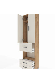 Arges Dolap 3 Raflı 3 Çekmeceli Tek Askılı 60x30x221 Çam-Aytaşı
