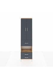 Arges Dolap 3 Raflı 3 Çekmeceli Tek Askılı 60x30x221 Çam-Antrasit