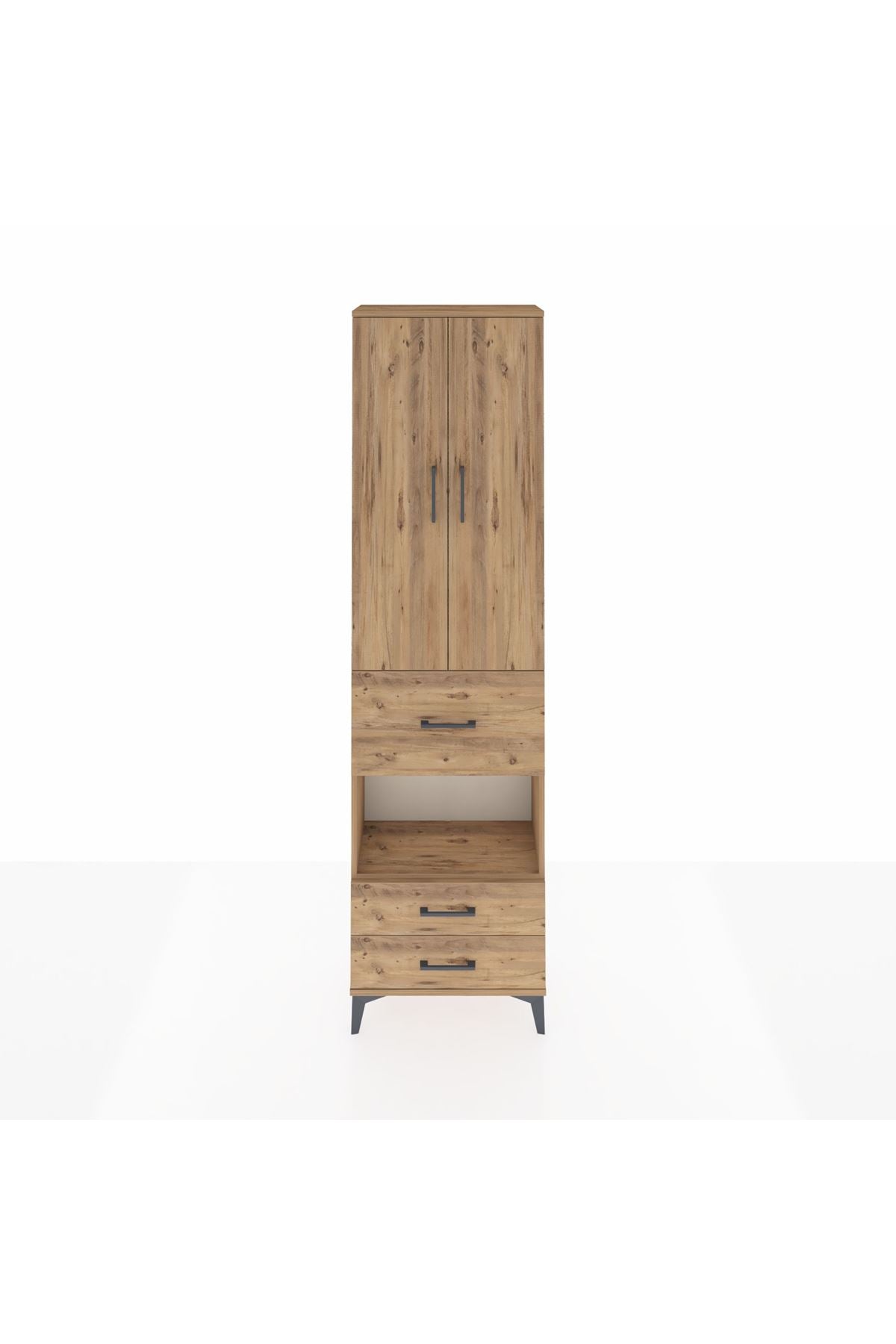 Arges Dolap 3 Raflı 3 Çekmeceli Tek Askılı 60x30x221 - S29M166V9A