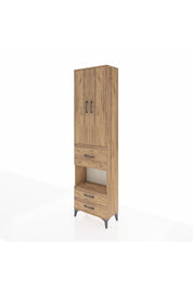 Arges Dolap 3 Raflı 3 Çekmeceli Tek Askılı 60x30x221 Çam-Çam