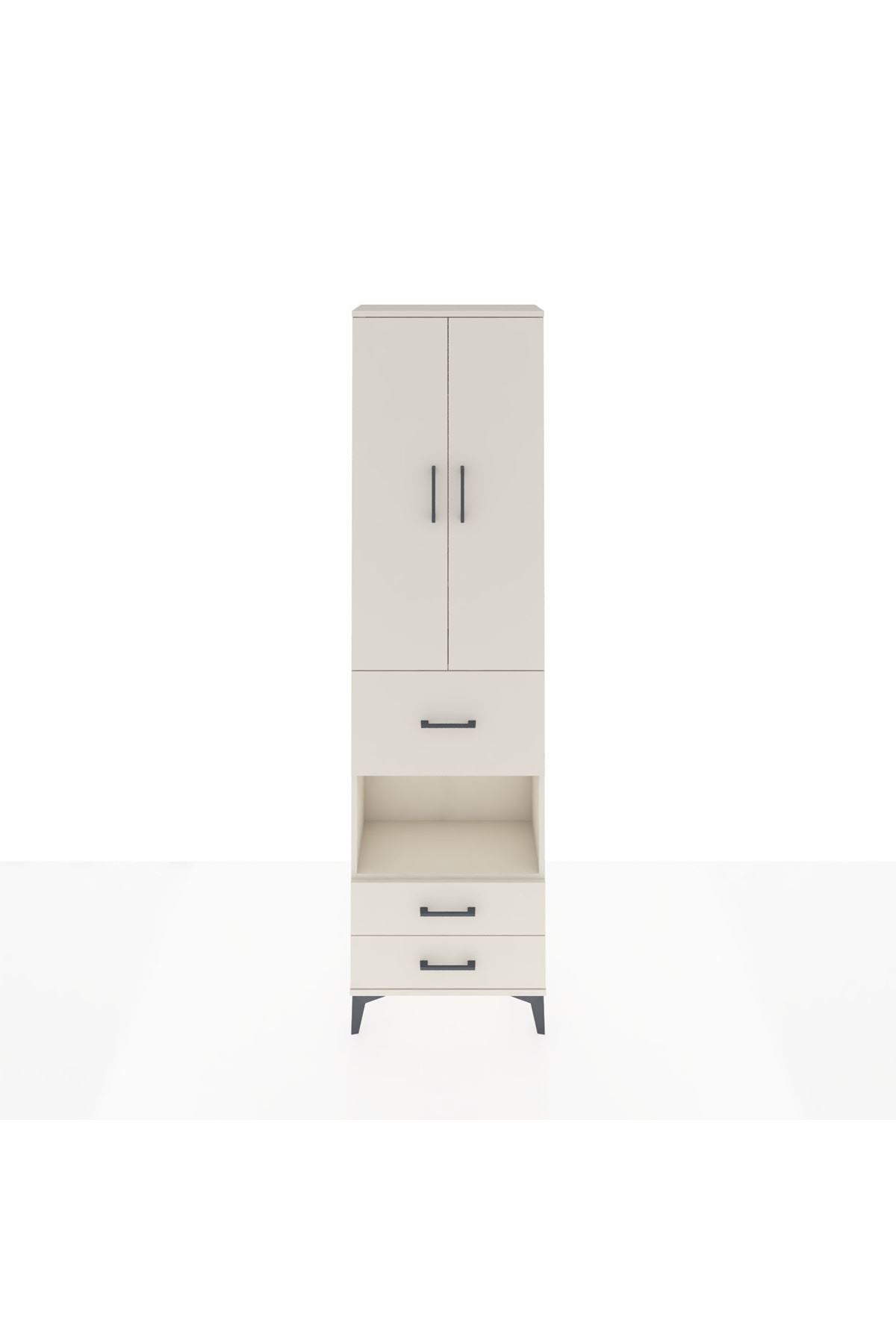 Arges Dolap 4 Raflı 3 Çekmeceli 2 Kapaklı 60x30x221 Aytaşı-Aytaşı