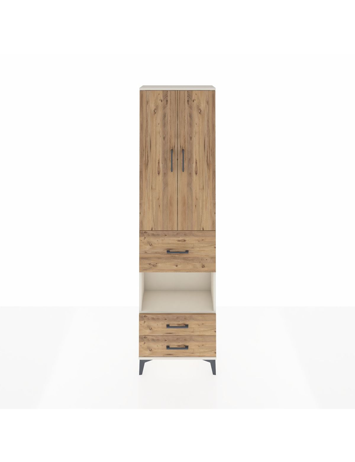 Arges Dolap 4 Raflı 3 Çekmeceli 2 Kapaklı 60x30x221 Aytaşı-Çam