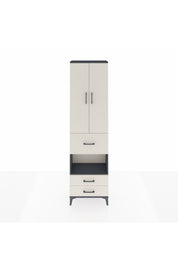 Arges Dolap 4 Raflı 3 Çekmeceli 2 Kapaklı 60x30x221 Antrasit-Aytaşı