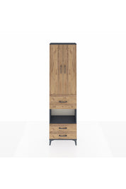 Arges Dolap 4 Raflı 3 Çekmeceli 2 Kapaklı 60x30x221 Antrasit-Çam