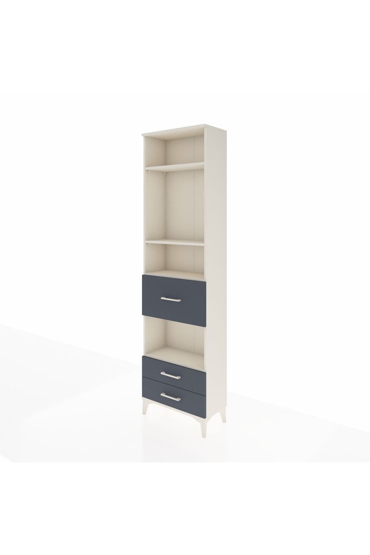 Arges Dolap 4 Raflı 3 Çekmeceli 60x30x221 Aytaşı-Antrasit