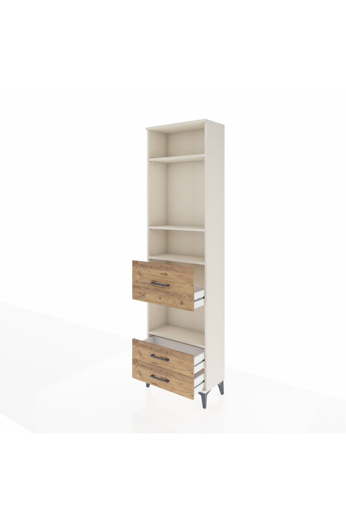 Arges Dolap 4 Raflı 3 Çekmeceli 60x30x221 Aytaşı-Çam