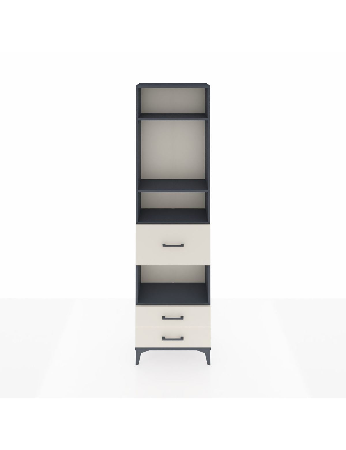 Arges Dolap 4 Raflı 3 Çekmeceli 60x30x221 Antrasit-Aytaşı