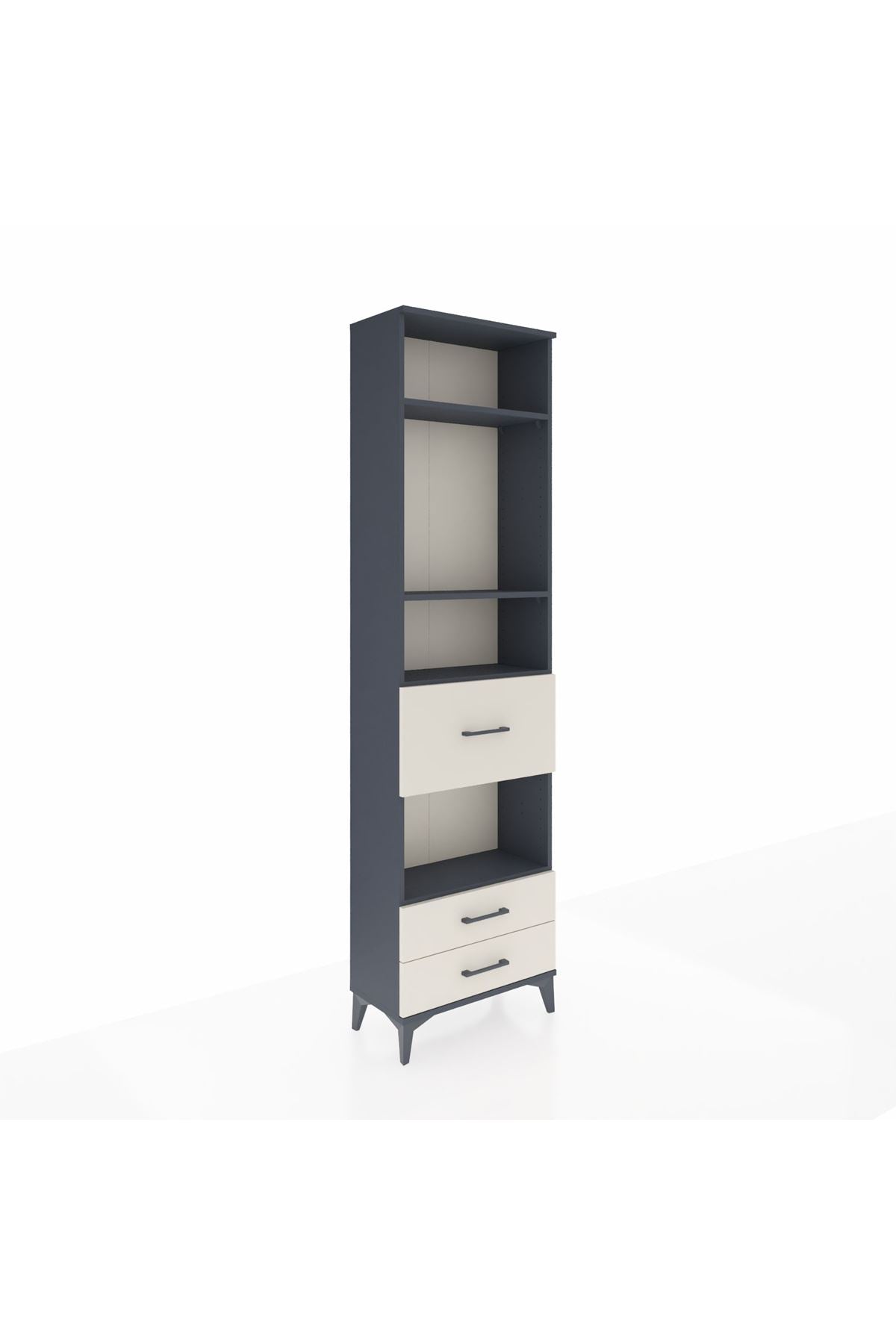 Arges Dolap 4 Raflı 3 Çekmeceli 60x30x221 Antrasit-Aytaşı