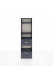 Arges Dolap 4 Raflı 3 Çekmeceli 60x30x221 Antrasit-Antrasit
