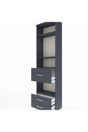 Arges Dolap 4 Raflı 3 Çekmeceli 60x30x221 Antrasit-Antrasit