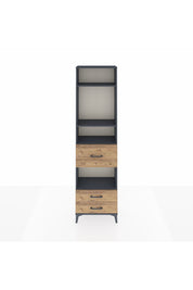 Arges Dolap 4 Raflı 3 Çekmeceli 60x30x221 Antrasit-Çam