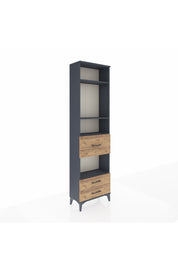 Arges Dolap 4 Raflı 3 Çekmeceli 60x30x221 Antrasit-Çam