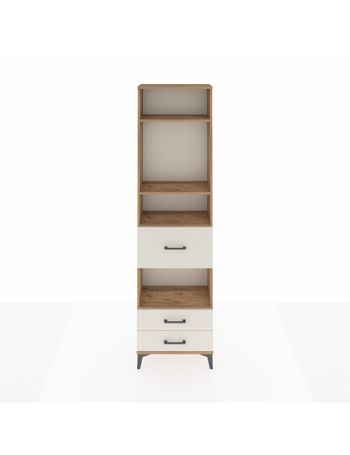 Arges Dolap 4 Raflı 3 Çekmeceli 60x30x221 Çam-Aytaşı