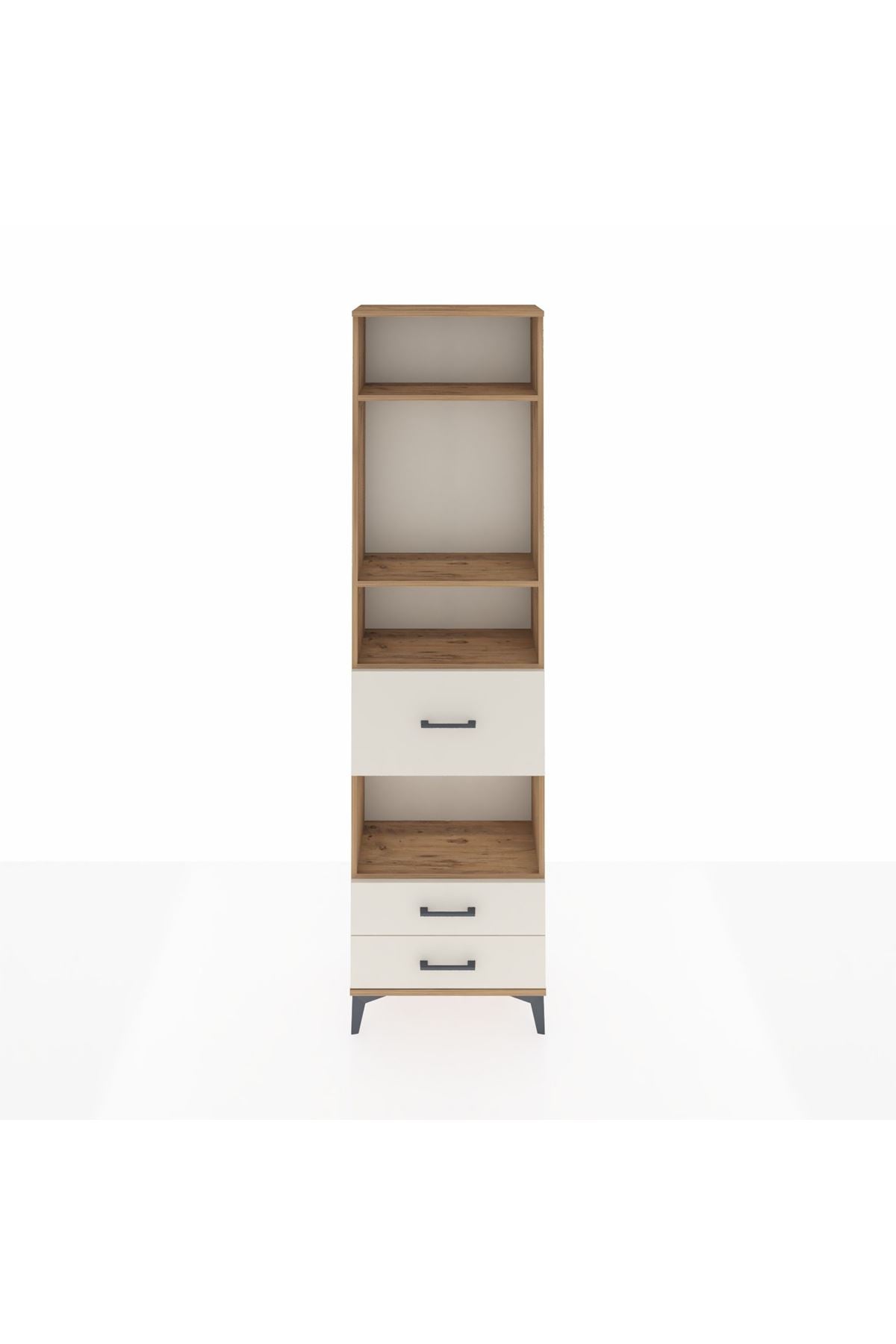 Arges Dolap 4 Raflı 3 Çekmeceli 60x30x221 Çam-Aytaşı