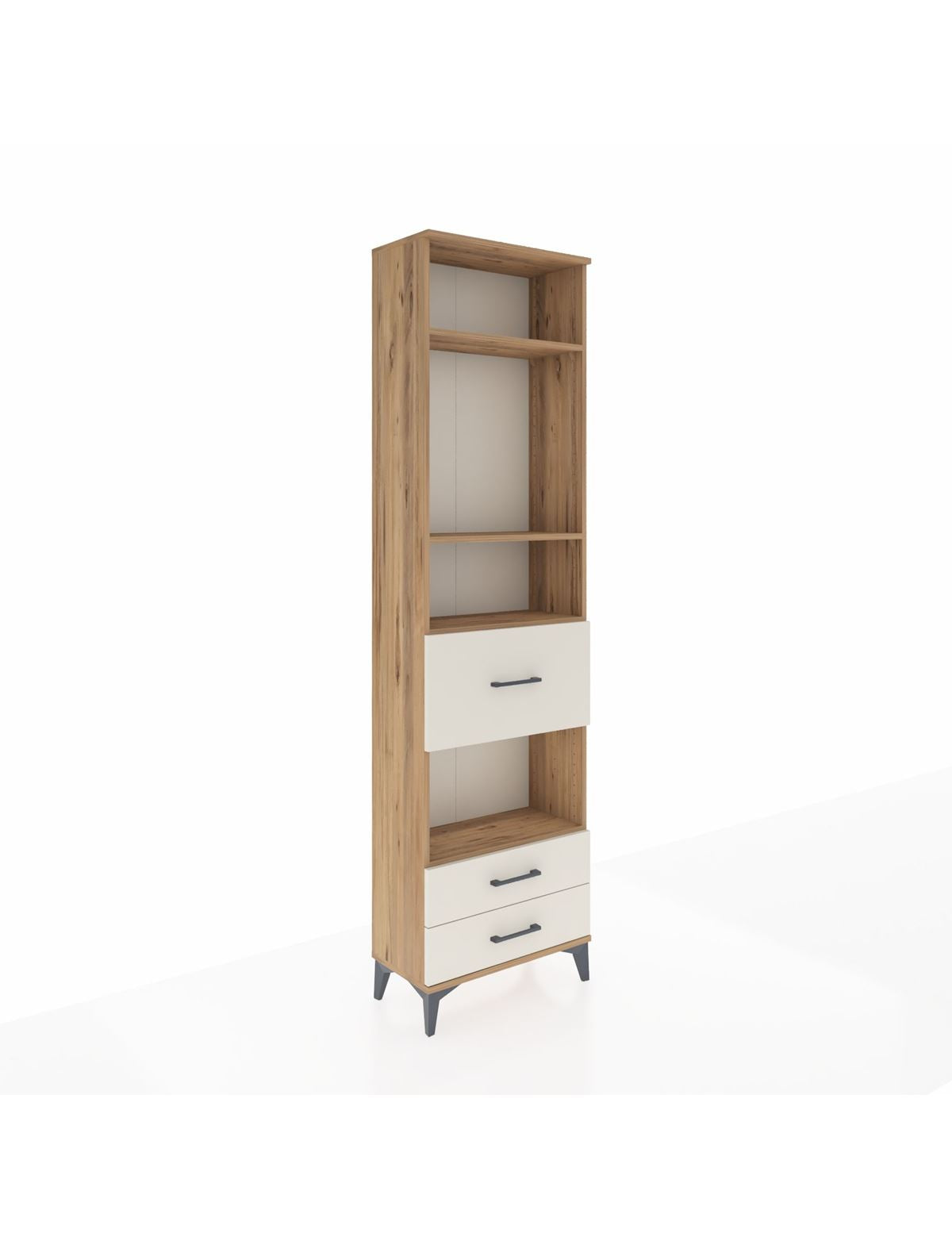 Arges Dolap 4 Raflı 3 Çekmeceli 60x30x221 Çam-Aytaşı