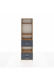Arges Dolap 4 Raflı 3 Çekmeceli 60x30x221 Çam-Antrasit