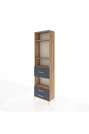 Arges Dolap 4 Raflı 3 Çekmeceli 60x30x221 Çam-Antrasit