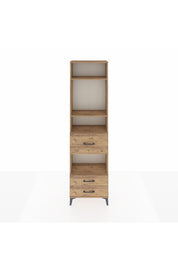 Arges Dolap 4 Raflı 3 Çekmeceli 60x30x221 Çam-Çam