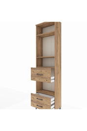 Arges Dolap 4 Raflı 3 Çekmeceli 60x30x221 Çam-Çam