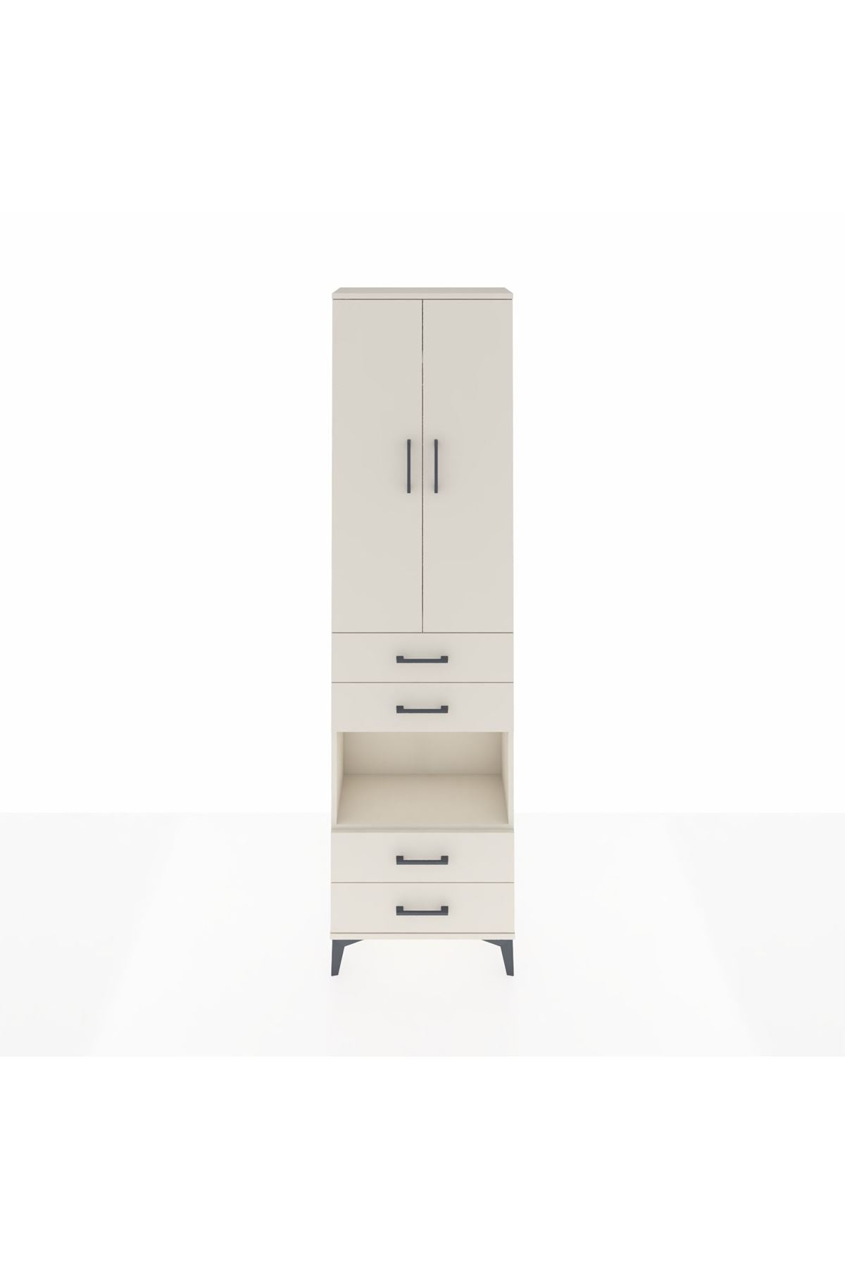 Arges Dolap 3 Raflı 4 Çekmeceli Tek Askılı 60x30x221 Aytaşı-Aytaşı