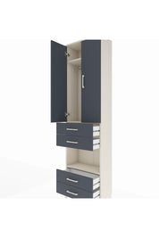 Arges Dolap 3 Raflı 4 Çekmeceli Tek Askılı 60x30x221 Aytaşı-Antrasit