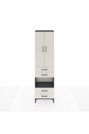 Arges Dolap 3 Raflı 4 Çekmeceli Tek Askılı 60x30x221 Antrasit-Aytaşı