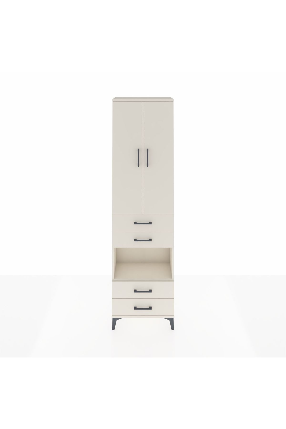 Arges Dolap 4 Raflı 4 Çekmeceli 2 Kapaklı 60x30x221 Aytaşı-Aytaşı