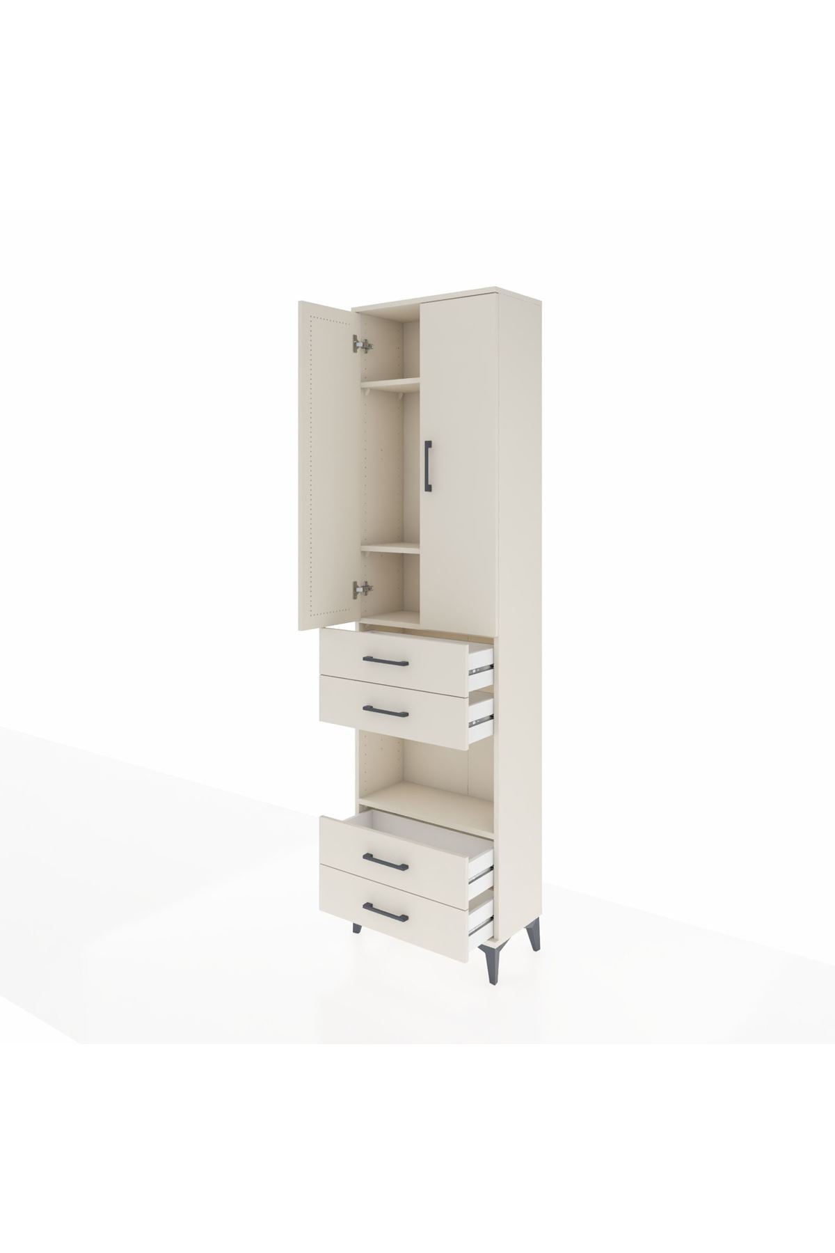 Arges Dolap 4 Raflı 4 Çekmeceli 2 Kapaklı 60x30x221 Aytaşı-Aytaşı