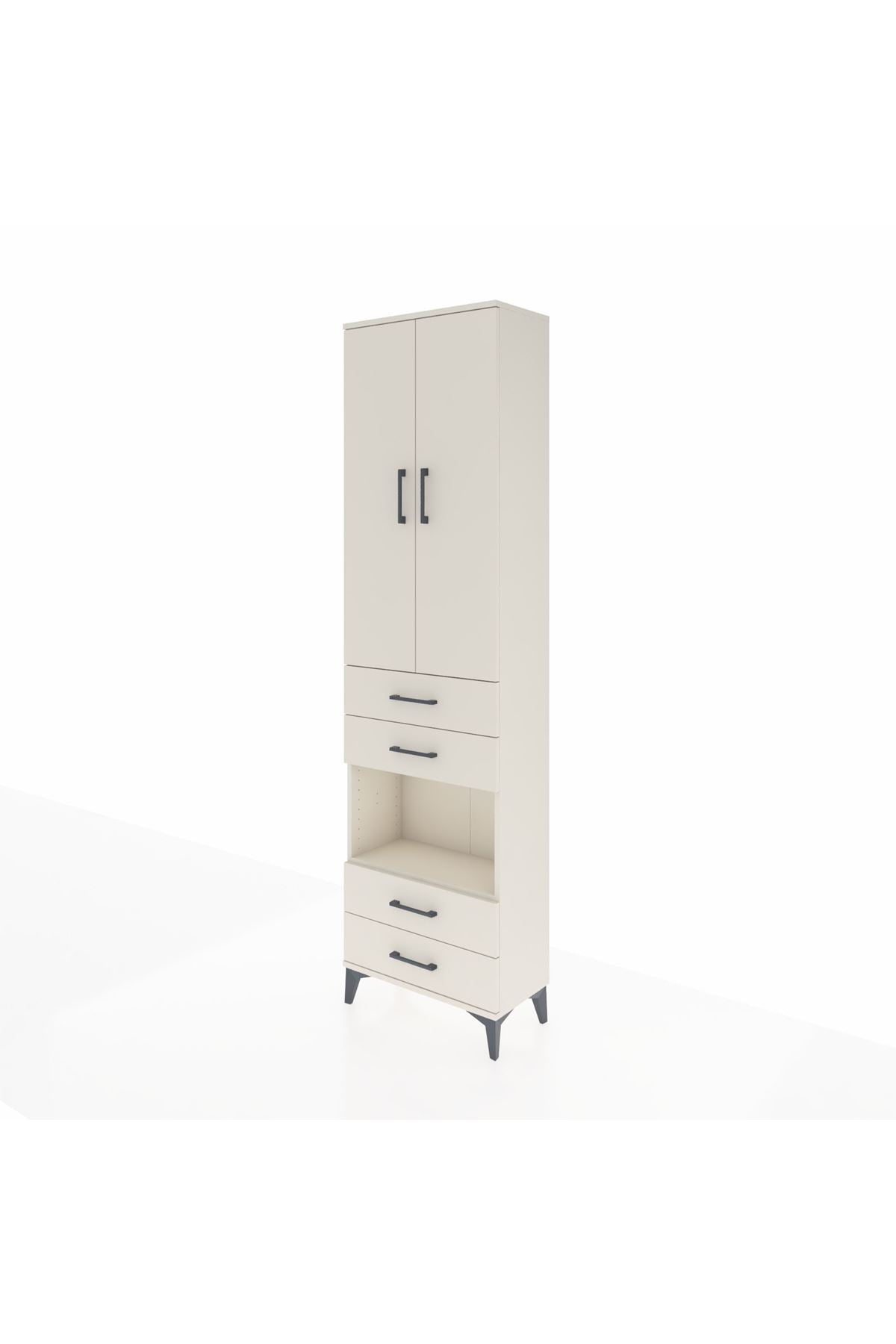 Arges Dolap 4 Raflı 4 Çekmeceli 2 Kapaklı 60x30x221 Aytaşı-Aytaşı