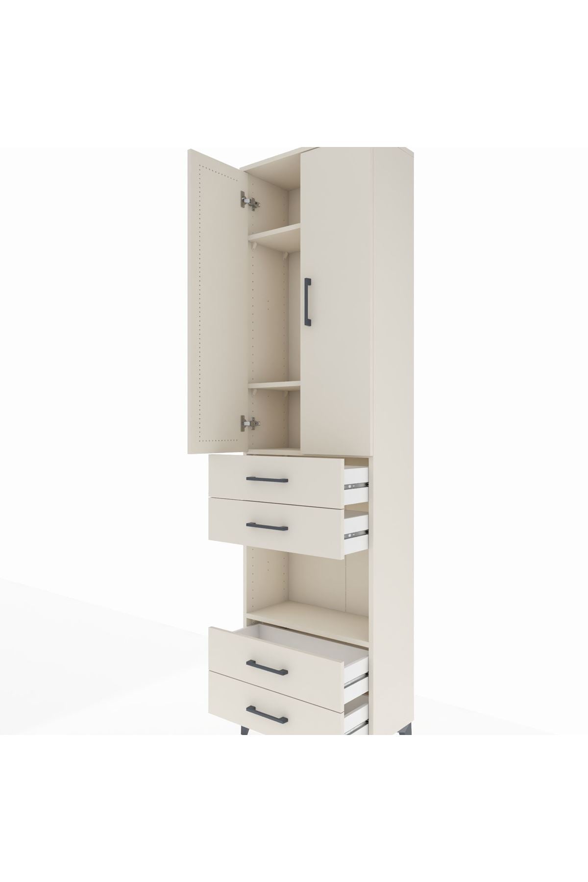 Arges Dolap 4 Raflı 4 Çekmeceli 2 Kapaklı 60x30x221 Aytaşı-Aytaşı