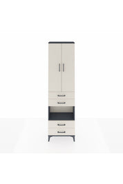 Arges Dolap 4 Raflı 4 Çekmeceli 2 Kapaklı 60x30x221 Antrasit-Aytaşı