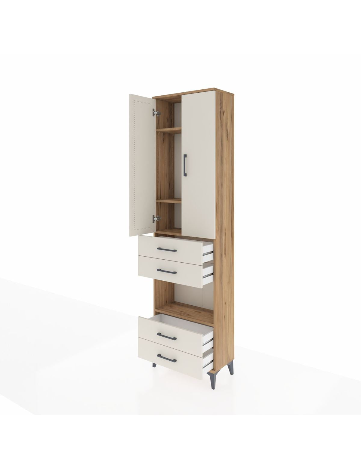 Arges Dolap 4 Raflı 4 Çekmeceli 2 Kapaklı 60x30x221 - S29M170V7A